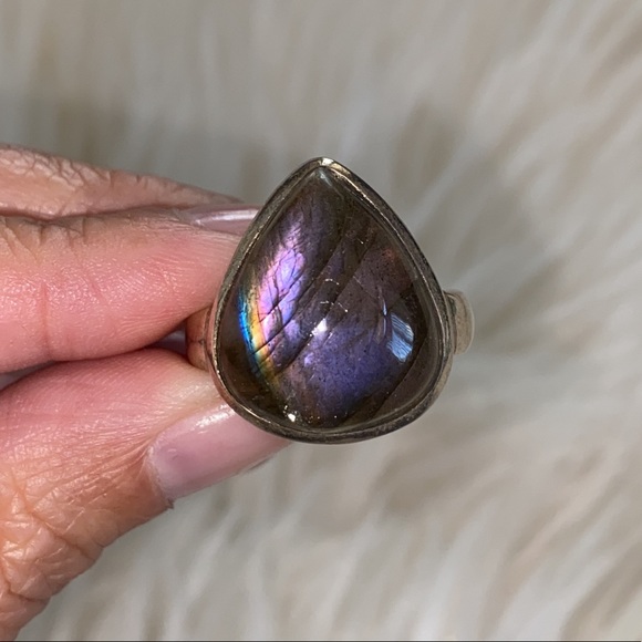 *PURPLE FLASH* Labradorite in Sterling Silver Ring - Picture 3 of 8
